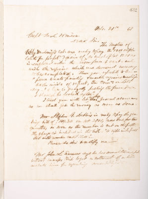 Copying Book: Secretary's Letters, 1860 (page 432)