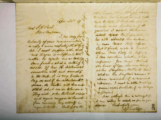 Copying Book: Secretary's Letters, 1860 (page 447)