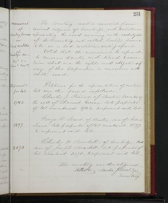 Trustees Records, Vol. 3, 1859 (page 231)