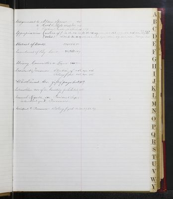 Trustees Records, Vol. 7, 1886 (index-page 001)