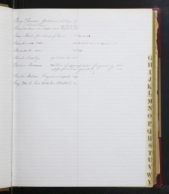 Trustees Records, Vol. 7, 1886 (index-page 007)