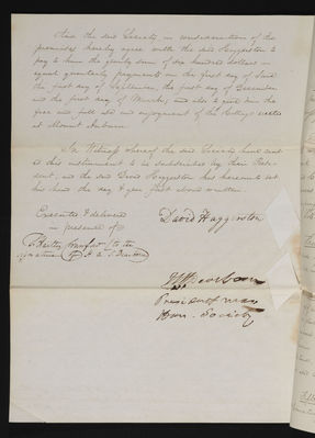 Founding Document: Agreement between Mass Hort Society and D. Haggerston, Gardener 1832, December 20 1832