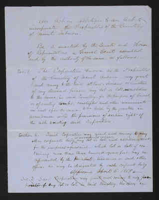 An Act in Addition to an Act to Incorporate, 1859 (page 1)