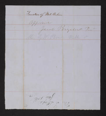 1852-07-15 Washington Tower Invoice: M. S. Dodd (verso)