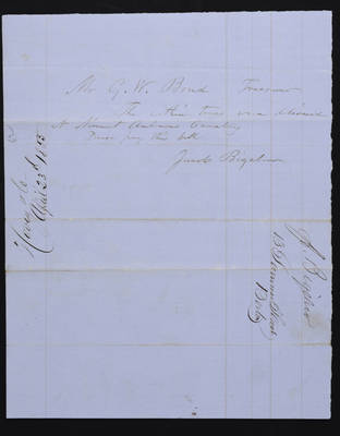 Horticulture Invoice: Hovey & Co., 1855 (verso)
