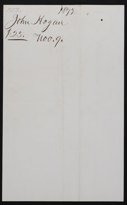 Horticulture Invoice: John Hogan, 1872, November 4 (verso)
