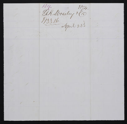 Horticulture Invoice: G. H. Moseley & Co., 1874 April 1 (verso)