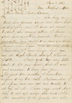 Letter from Anna L. Kempton to George F. Fisher Family, June 8, 1863