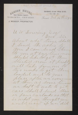 Letter: J. Stroup to J.W. Lovering, 1880 (page 1)