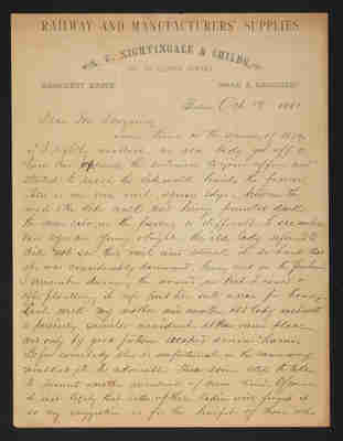 Letter: Frank C. Childs to Mr. Lovering, 1881 October 19 (page 1)