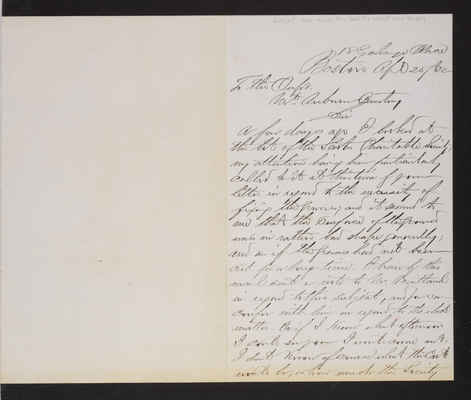Letter: Wm. J. Smith, President Scots Charitable Society to Supt.,1882 (page 1)