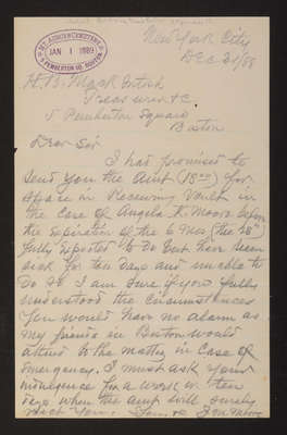 1888-12-31 Letter: J. M. Moore to H. B. MackIntosh, Receiving Tomb rates, 2014.020.011-016