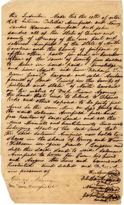 Conveyance Regarding Lands on Deep River, Oct. 10, 1848