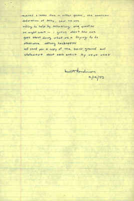 MS01.01.01 - Box 01 - Folder 06 - General Correspondence, 1973 March - June