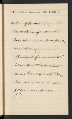 Thomas Martin Diaries:  1899, Part 1 of 2