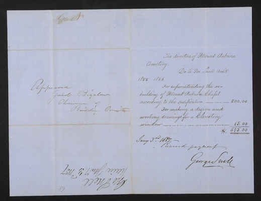 1855-1856 Bigelow Chapel Invoice: George Snell, 2021.010.002