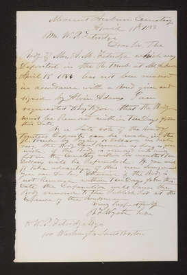1856-04-18 Receiving Tomb: Letter from Wyeth to Zetridge, 2021.011.001