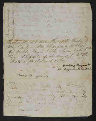 1852-03-08 Perimeter Fence: Payment to Bryant and Blaisdell signed by Gridley J. F. Bryant, 2021.006.016