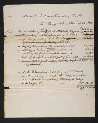 1849 Perimeter Fence: Invoice from Bryant & Blaisdell, 2021.018.011