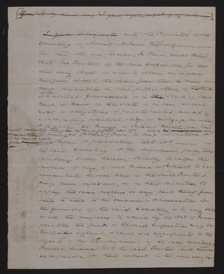 1831 Founding Document: Draft Contract for Repair of Lots by Joseph Story, 1831.010.010