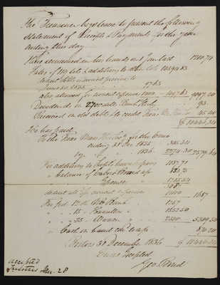 1836-01-22 Treasurer's Report, 2021.020.008