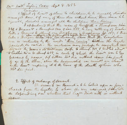 Mr N Tyler's Case, 8 April 1852