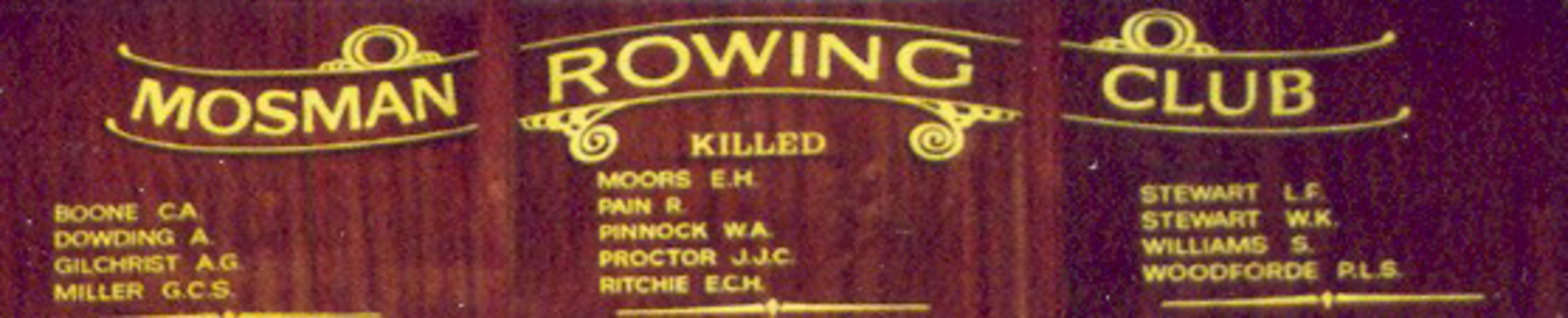 Mosman Rowing Club roll of honour 1914-1918