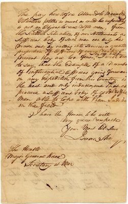 Letter from Isaac Shelby to Henry Knox, 10 February 1794