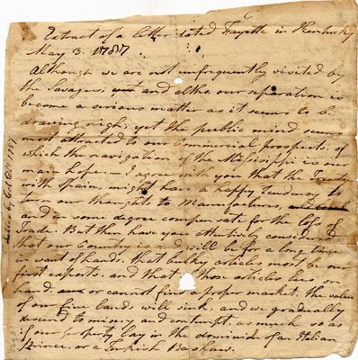 Extract of a letter, 3 May 1787