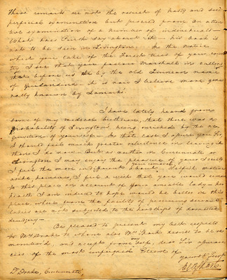 Letter from Dr. Charles Wilkins Short to Dr. Daniel Drake, 17 December 1816