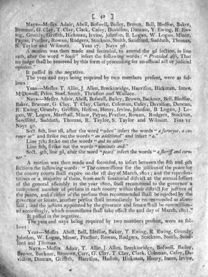 Journal of the Convention, begun and held at the Capitol in the town of Frankfort, 22 July 1799.