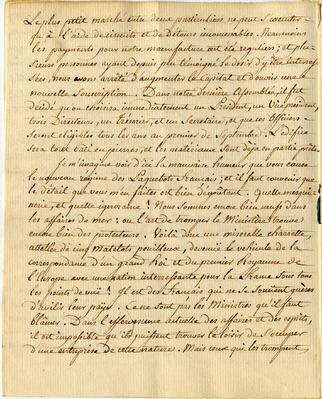 Letter from Barthelemi Tardiveau to St. John de Crevecoeur; October 7, 1789