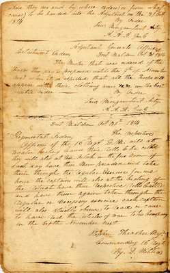 Military order book for the 16th Kentucky Militia, 1814