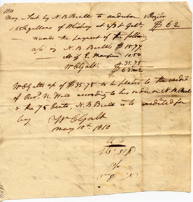 Two invoices for the accounts of Audubon and Rozier, 1 April 1810
