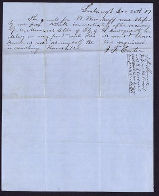 Letter from Ilus Fabyan Carter, 20 December 1851 [LE-40497]