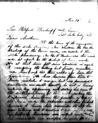 Letter from James Ephraim Steele, 25 November 1896 [LE-40840]