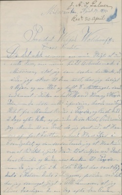 Letter from J. A. T. Palmer, 17 April 1891 [LE-37206]