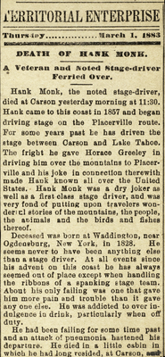 Newspaper Clippings, 1883 - From Diary 56