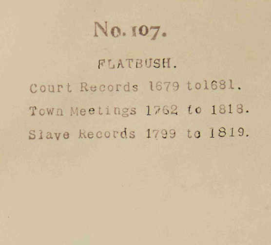 Records of Slavery